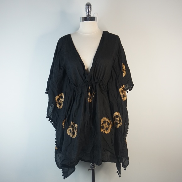 black and gold swimsuit cover up